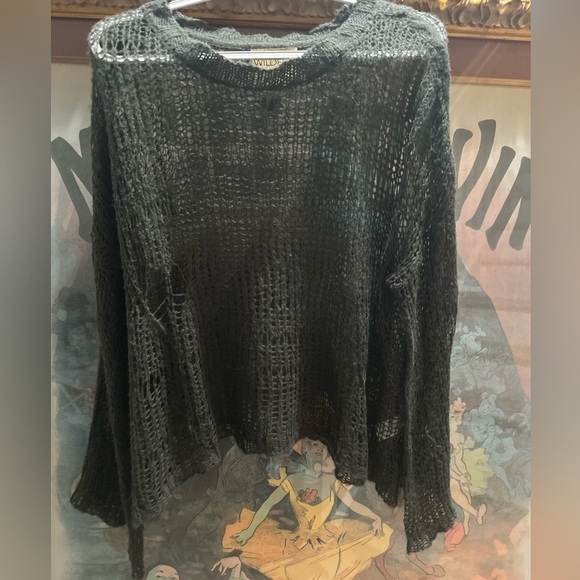 Wildfox White Label Deconstructed Sweater | Olive Green | Late 90s Early Y2K - Picture 9 of 10